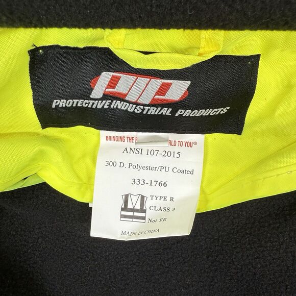 High Visibility Jacket Men’s 2XL Yellow Bomber Hood Type R Class 3 ANSI 107-2015 - Picture 3 of 11